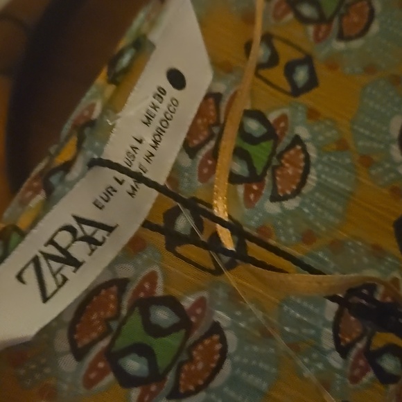 Nwt Zara Boho Blouse With Beaded Tassel Size Large - Picture 5 of 8